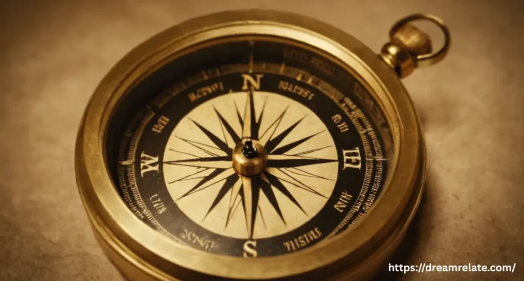 A compass symbolizing the different choices and meanings in a dream about a gun, from power to aggression.