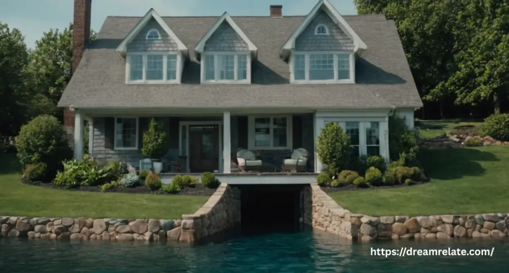 An infographic explaining that a flooded basement in a dream relates to the subconscious mind and repressed emotions.